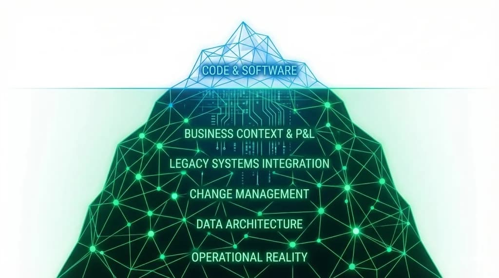 The software iceberg: code vs operational reality