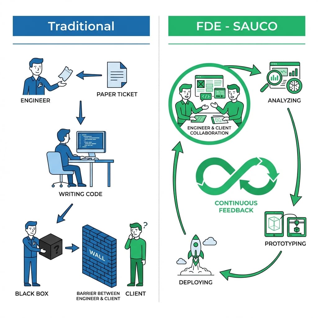 Diagrama Explicativo: Tradicional vs. FDE